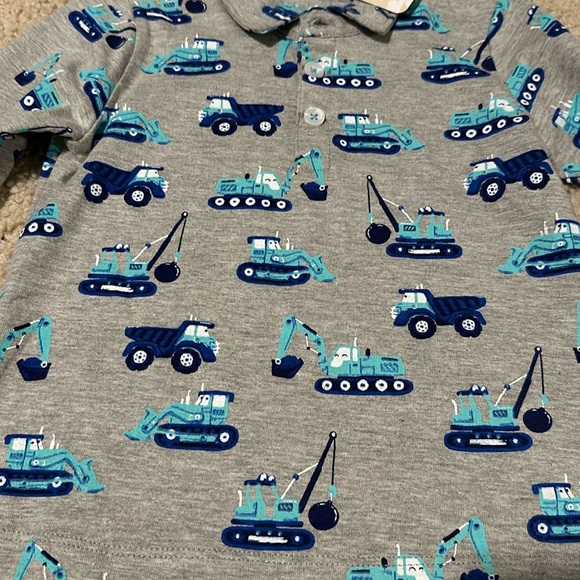 Construction Trucks Long Sleeve Polo T-Shirt - Picture 2 of 6